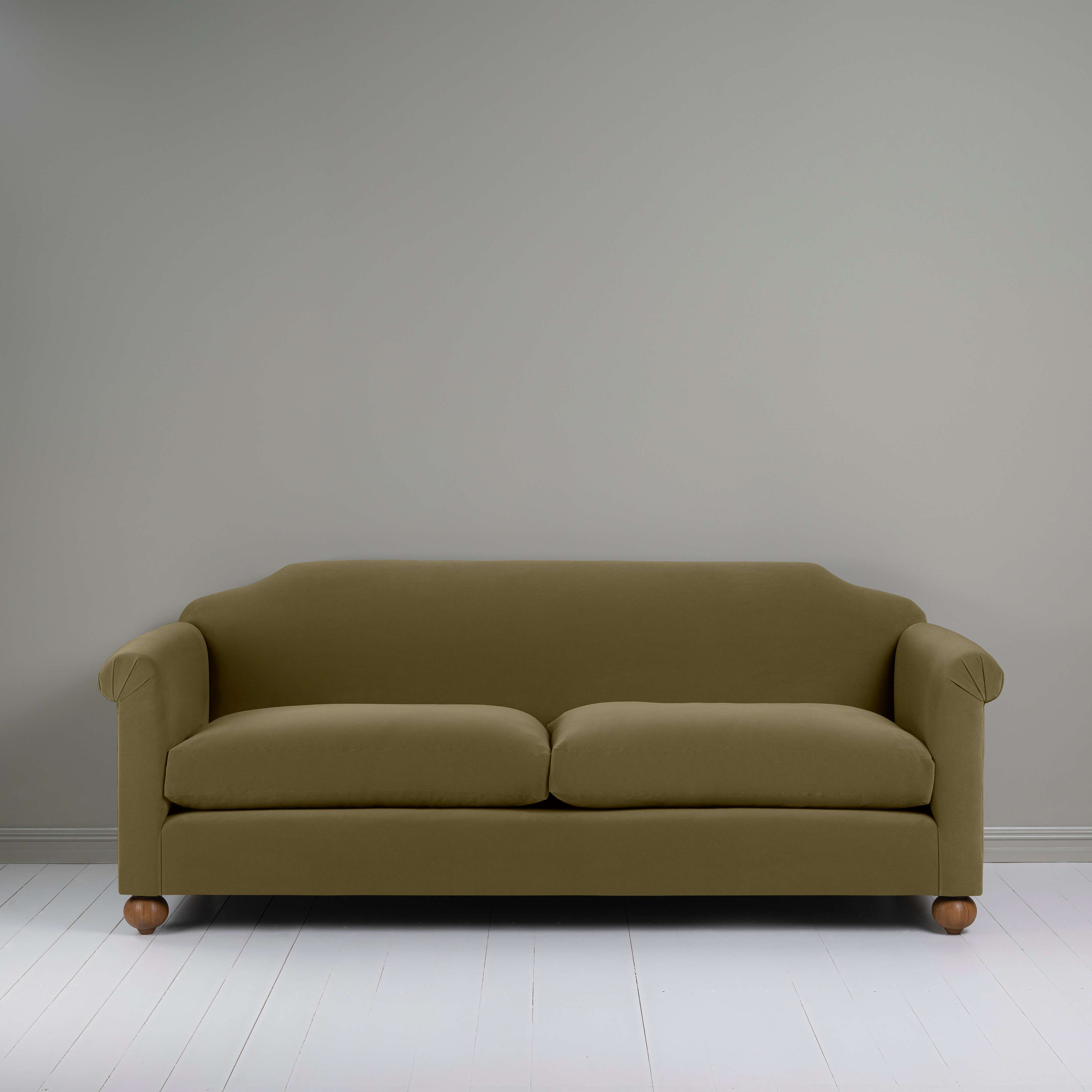 Dolittle 4 seater Sofa in Intelligent Velvet Sepia, Front View - Nicola Harding