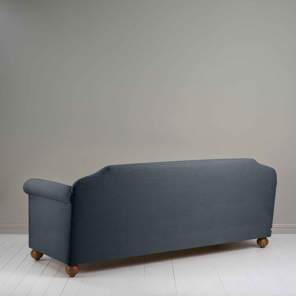 Dolittle 4 seater Sofa in Laidback Linen Midnight, Back View - Nicola Harding