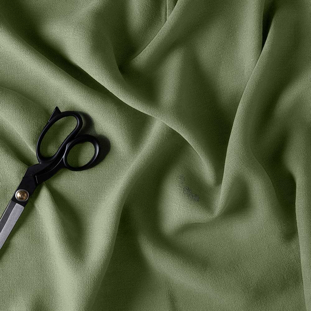 Laidback Linen Moss, Fabric with Scissor - Nicola Harding