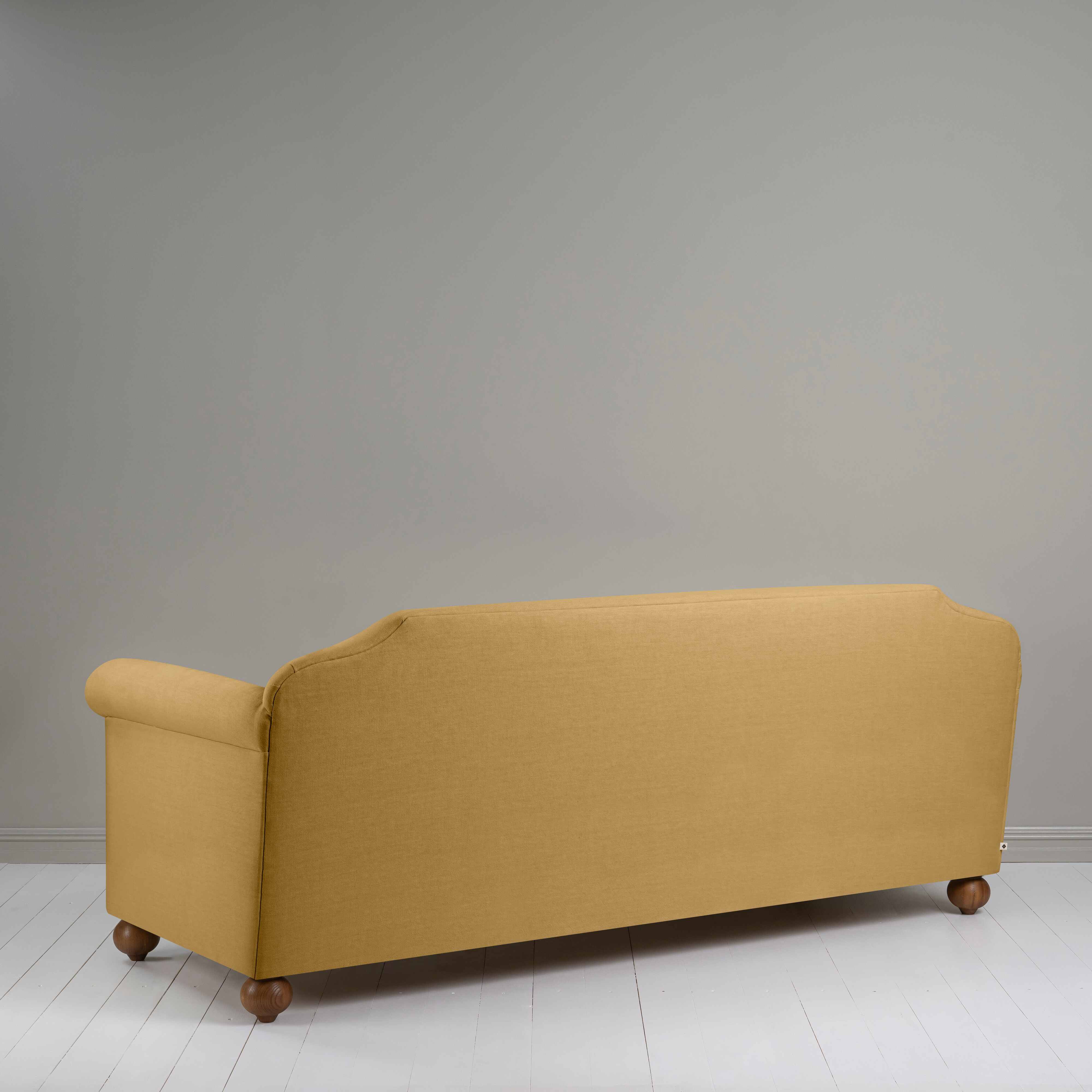 Dolittle 4 seater Sofa in Laidback Linen Ochre, Back View - Nicola Harding