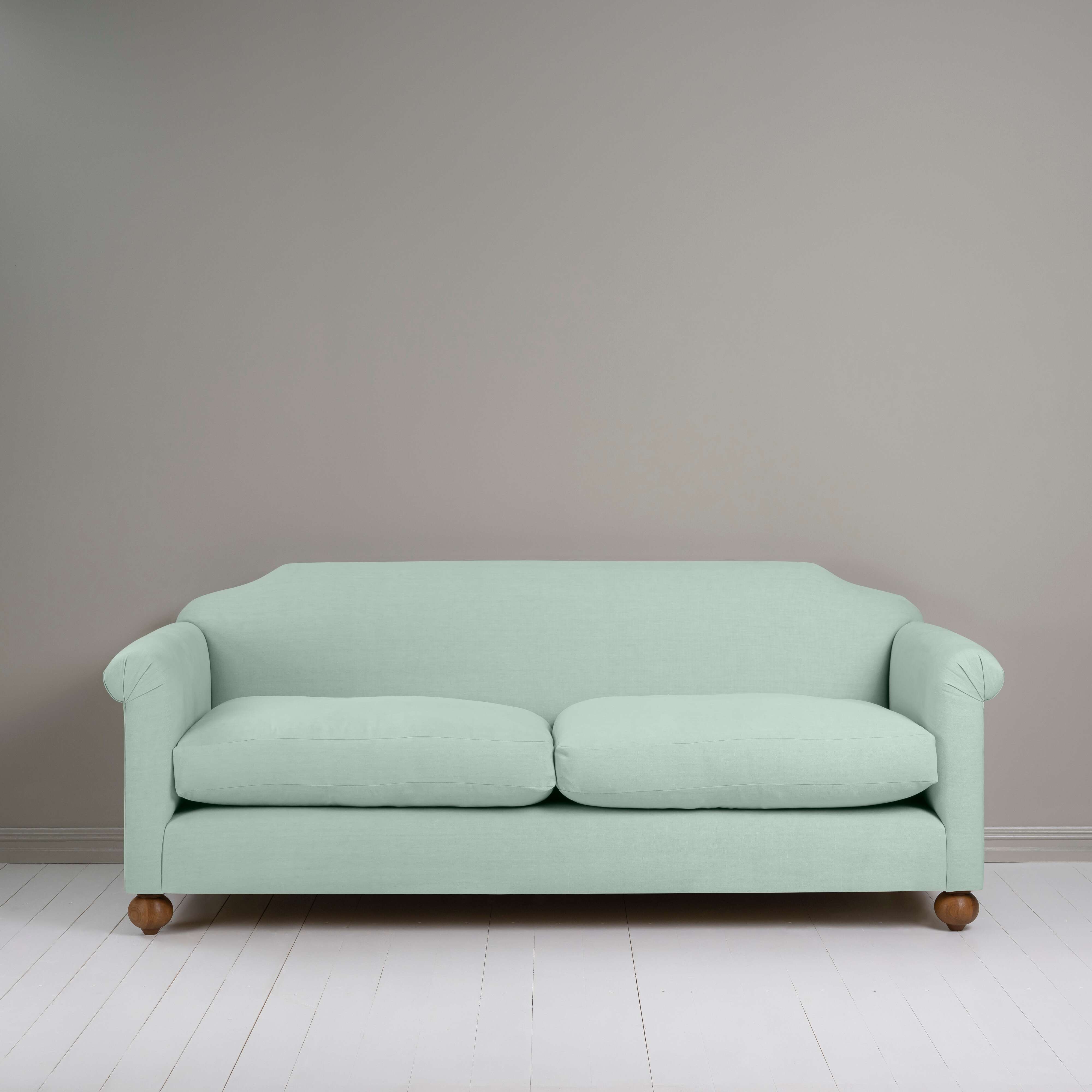 Dolittle 4 seater Sofa in Laidback Linen Sky, Front View - Nicola Harding