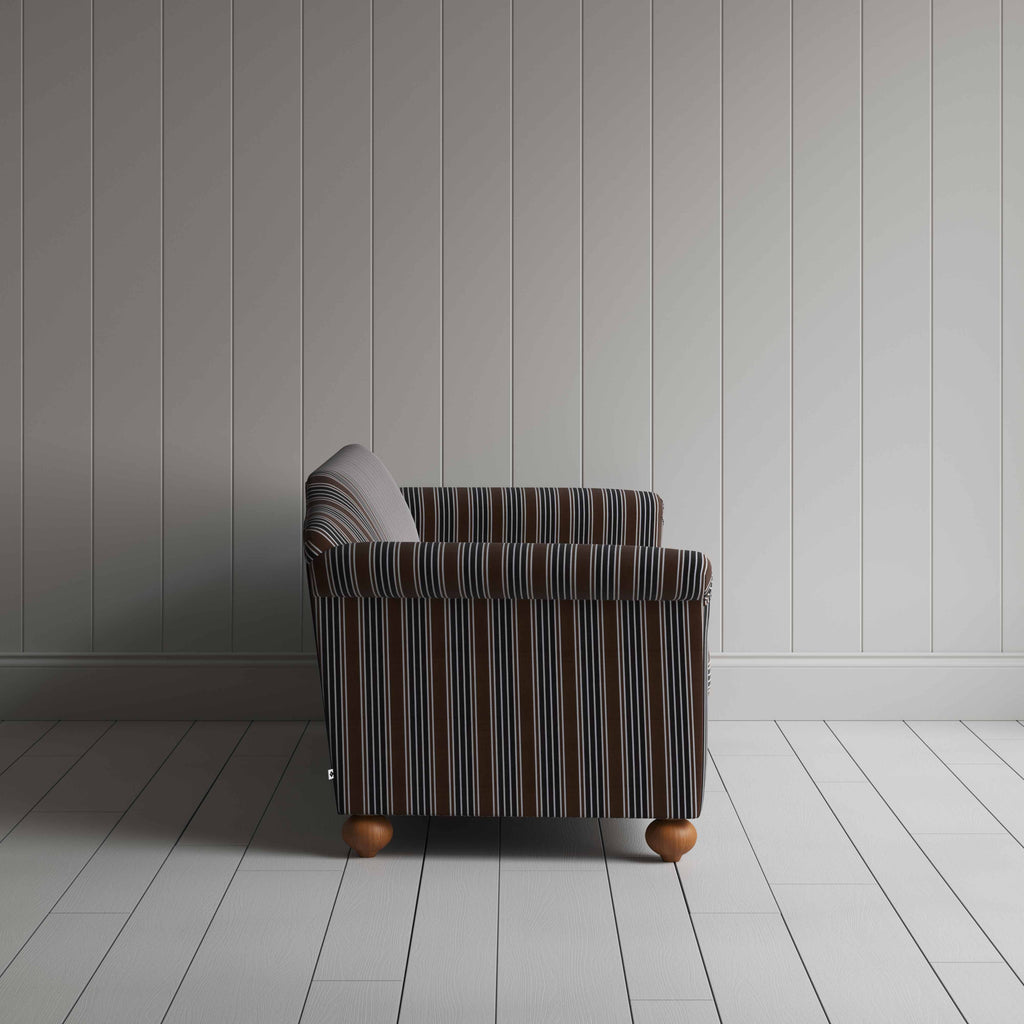 Dolittle 4 Seater Sofa in Regatta Cotton, Charcoal, Side View - Nicola Harding