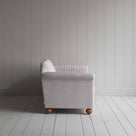 Dolittle 4 Seater Sofa in Ticking Cotton, Berry, Side View - Nicola Harding