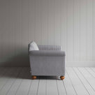 Dolittle 4 Seater Sofa in Ticking Cotton, Blue Brown, Side View - Nicola Harding