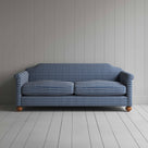 Dolittle 4 Seater Sofa in Well Plaid Cotton, Blue Brown, Front View - Nicola Harding