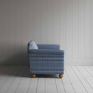 Dolittle 4 Seater Sofa in Well Plaid Cotton, Blue Brown, Side View - Nicola Harding