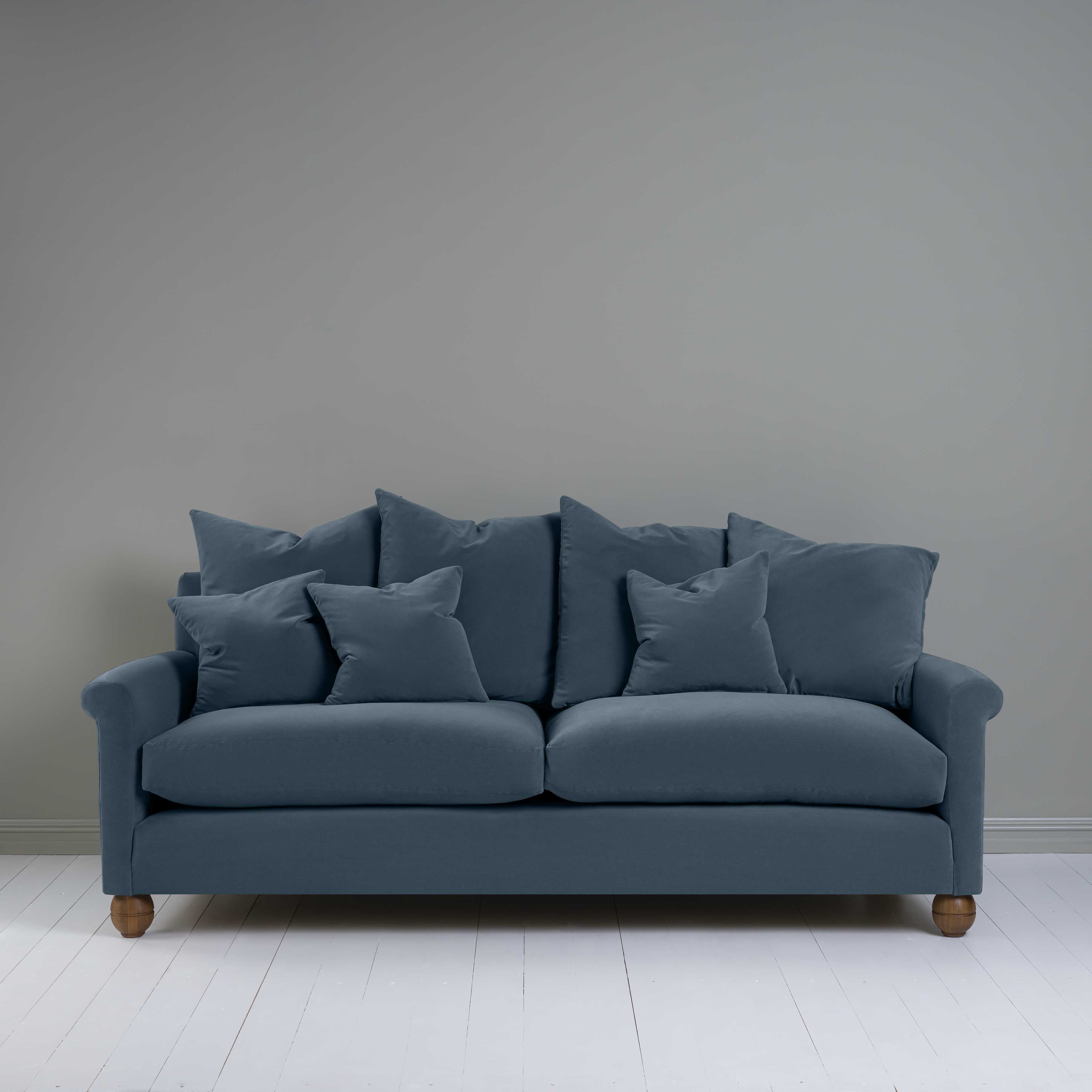 Idler 4 seater sofa in Intelligent Velvet Aegean - Nicola Harding
