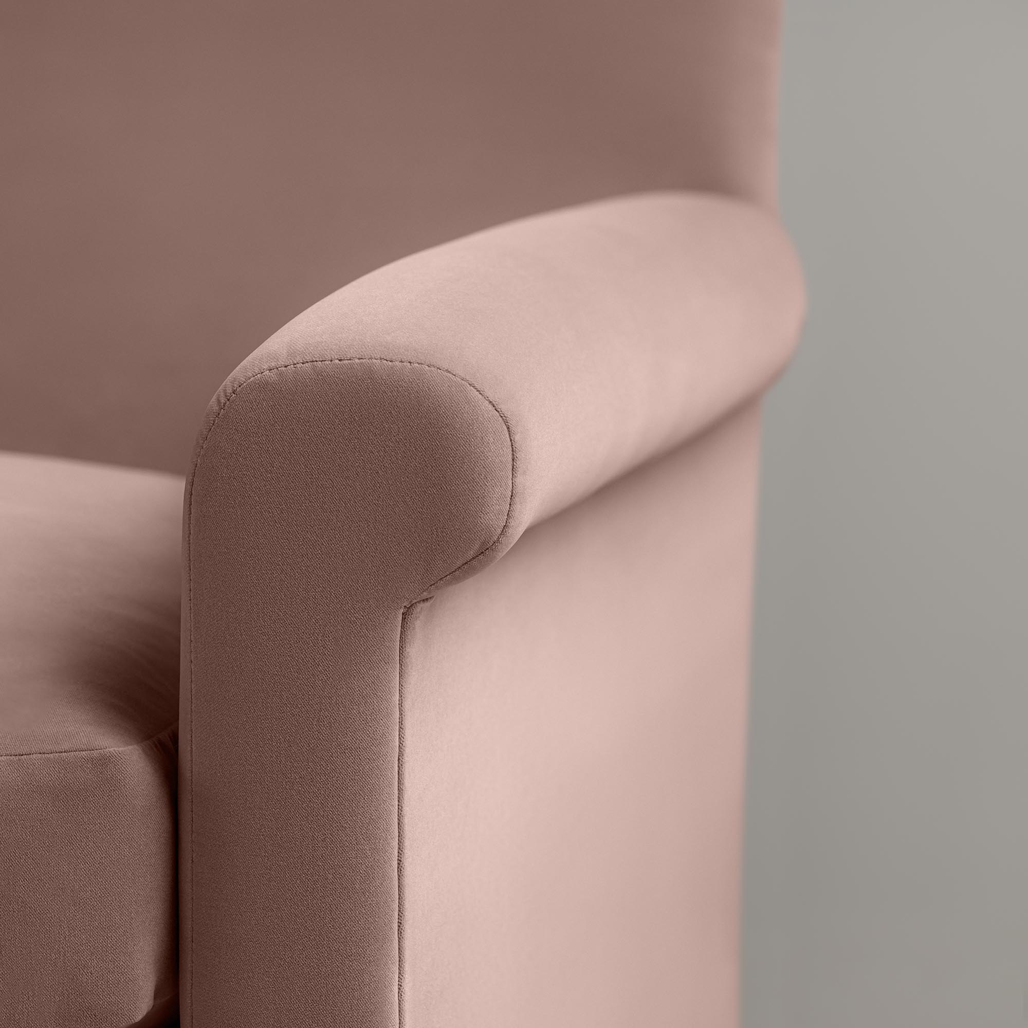 Idler 4 seater sofa in Intelligent Velvet Dusky Pink - Nicola Harding