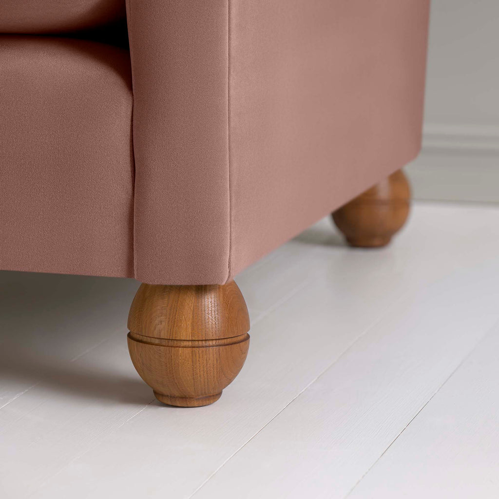 Idler 4 seater sofa in Intelligent Velvet Dusky Pink - Nicola Harding