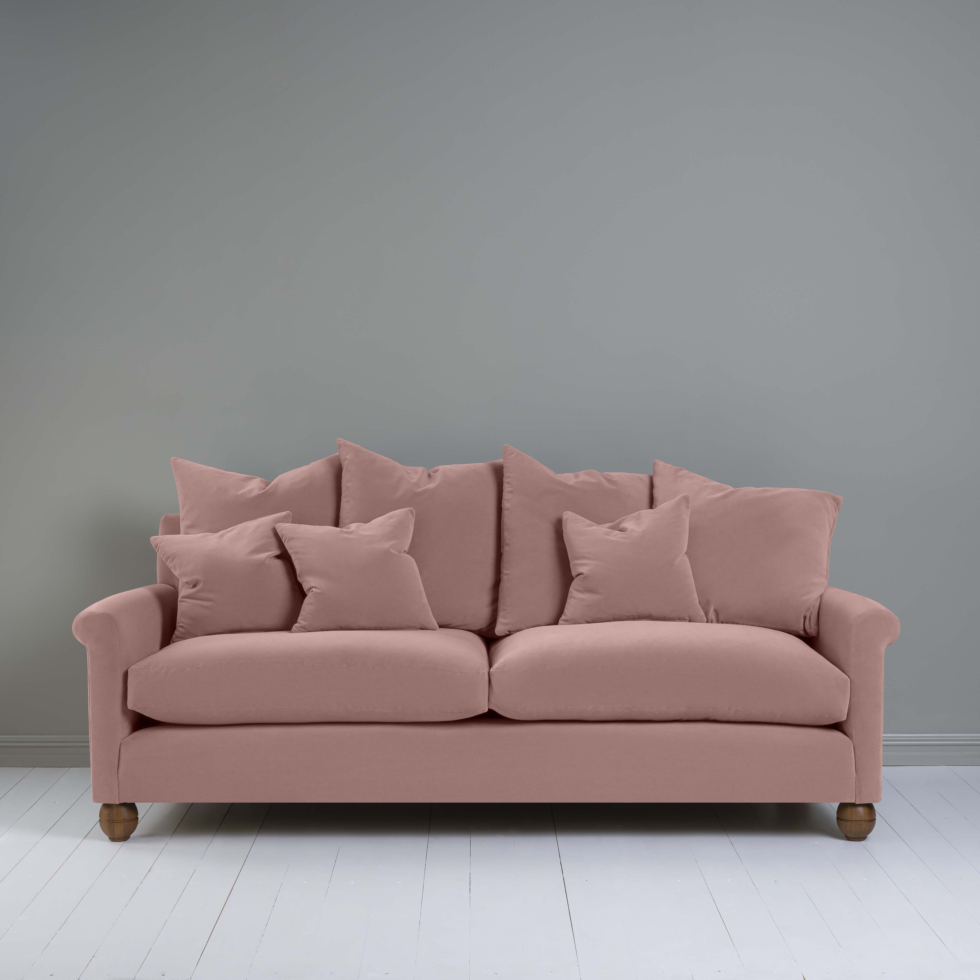 Idler 4 seater sofa in Intelligent Velvet Rose - Nicola Harding