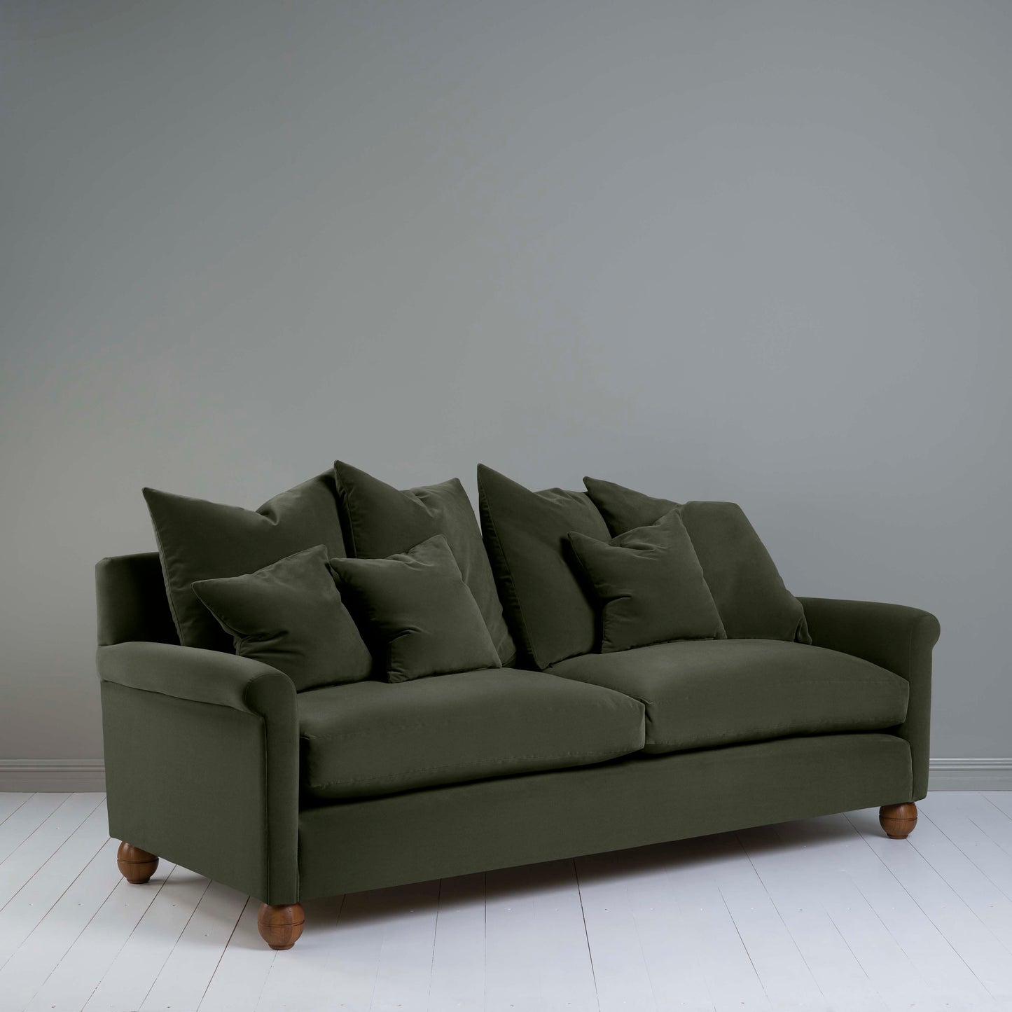 Idler 4 seater sofa in Intelligent Velvet Seaweed