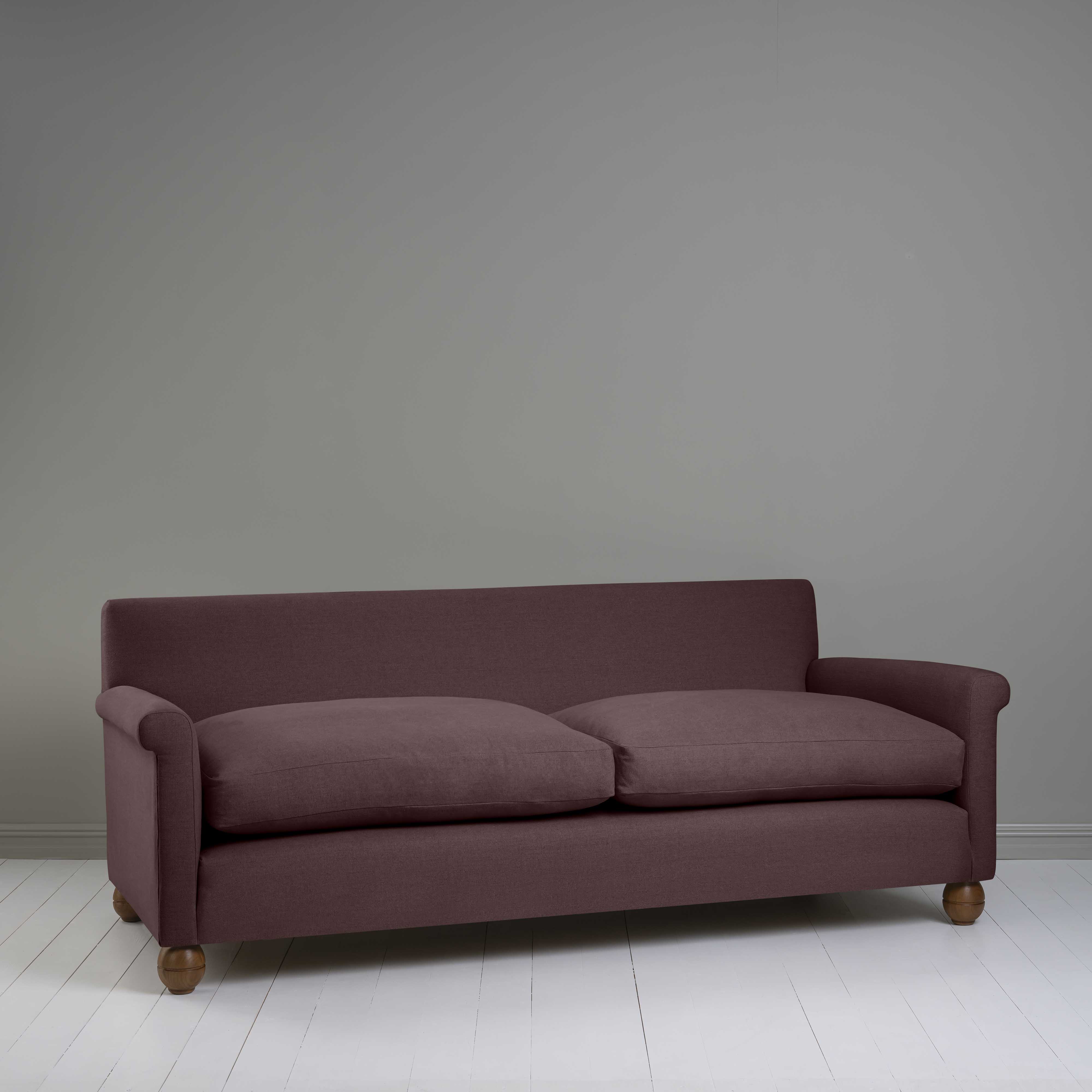 Idler 4 seater sofa in Laidback Linen Damson - Nicola Harding