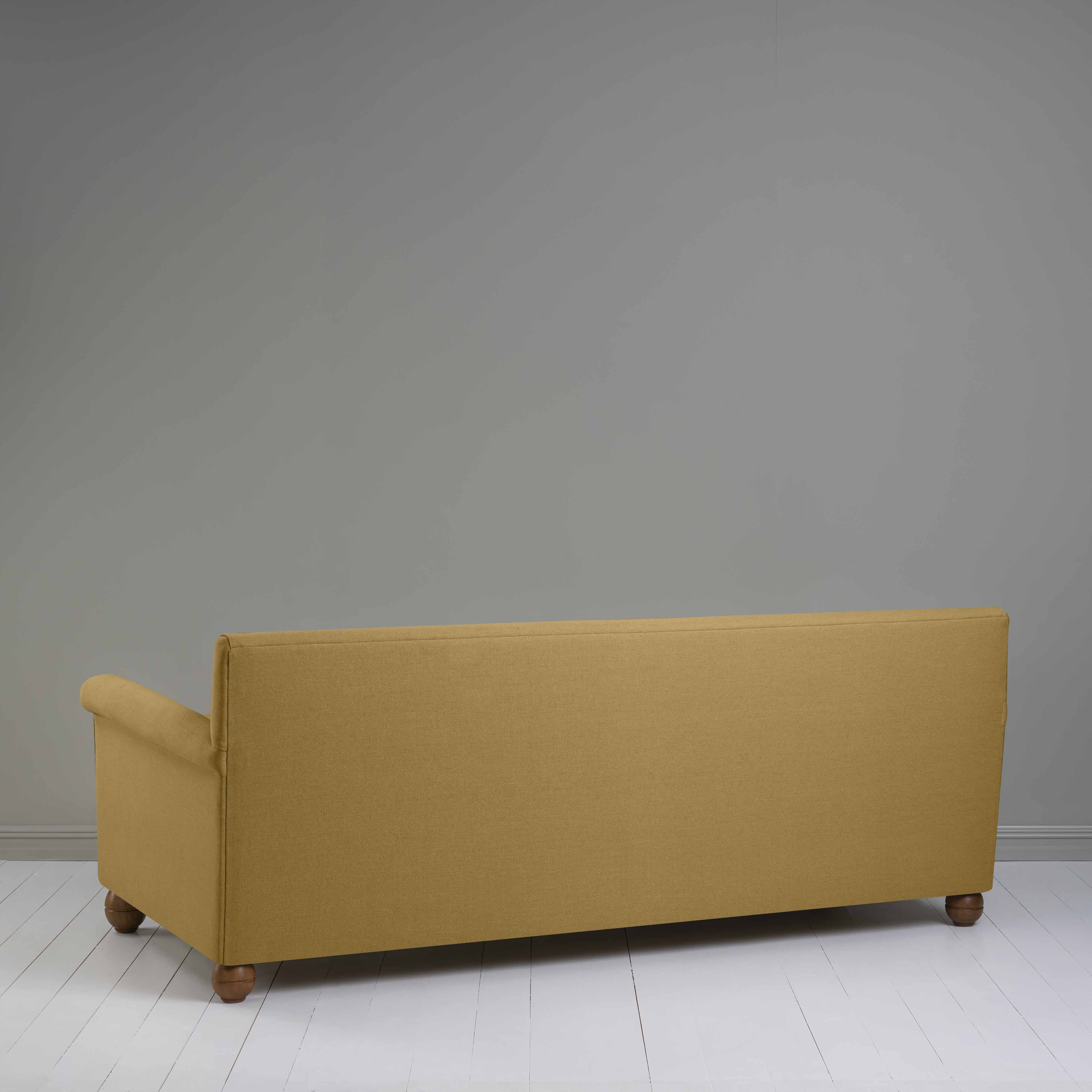 Back View of 4 seater sofa in Laidback Linen Ochre - Nicola Harding & Co.