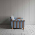Side View of Idler 4 Seater Sofa in Regatta Cotton, Blue - Nicola Harding