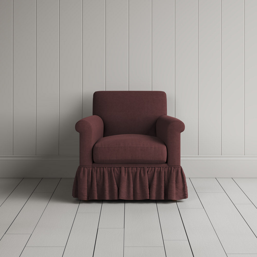 Curtain Call Armchair in Laidback Linen Damson