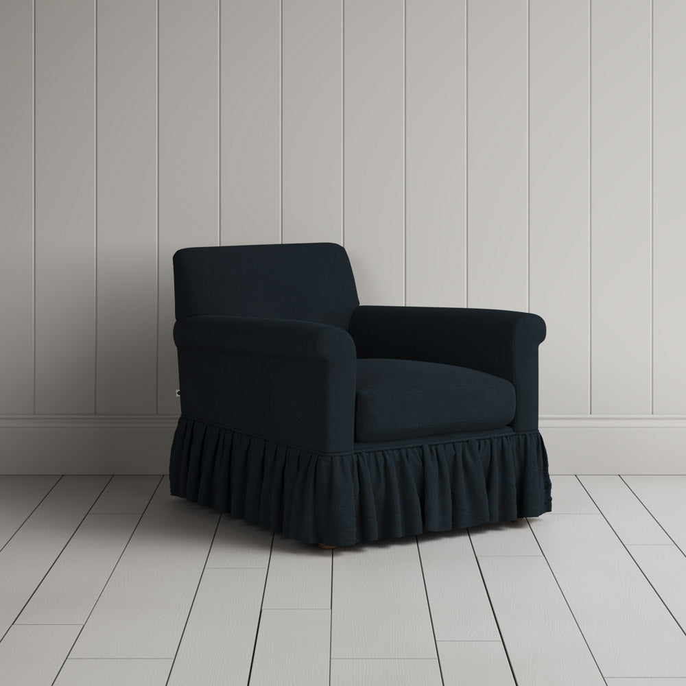 Curtain Call Armchair in Laidback Linen Midnight