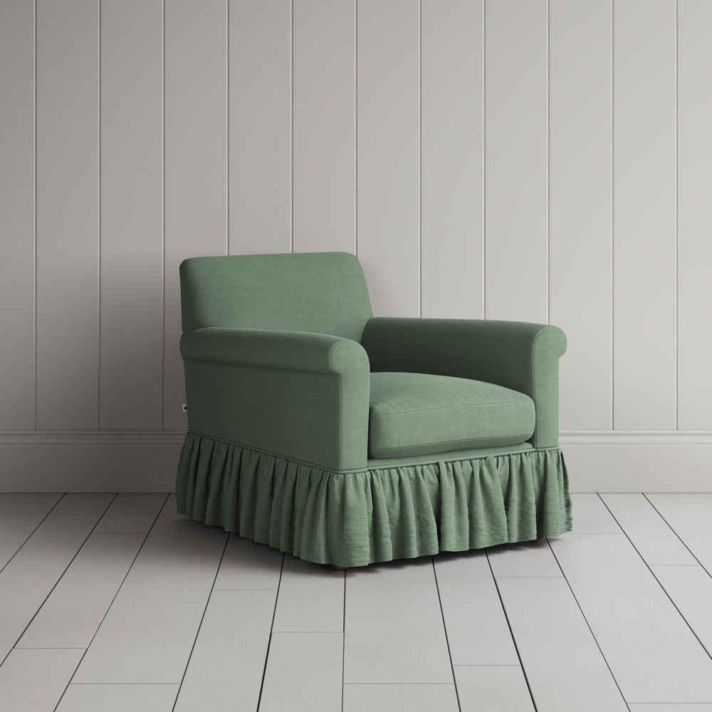Curtain Call Armchair in Laidback Linen Moss