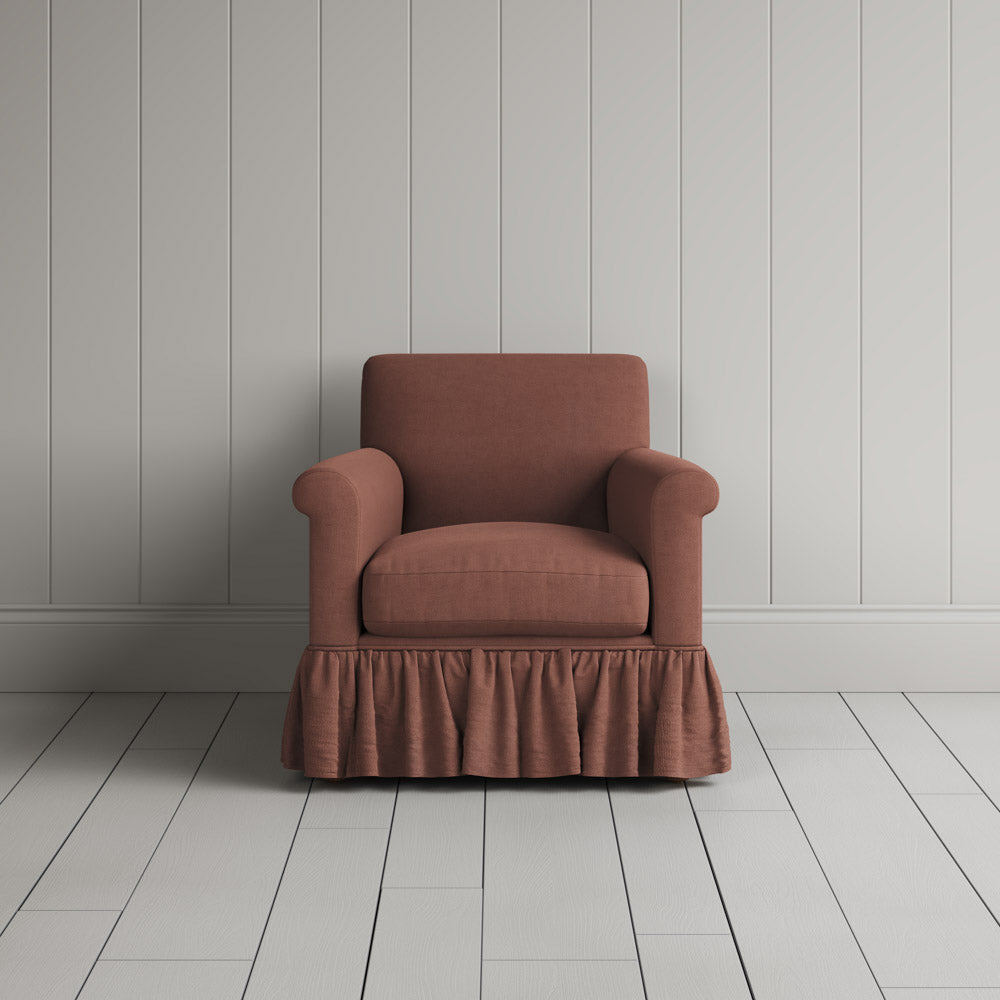 Curtain Call Armchair in Laidback Linen Sweet Briar