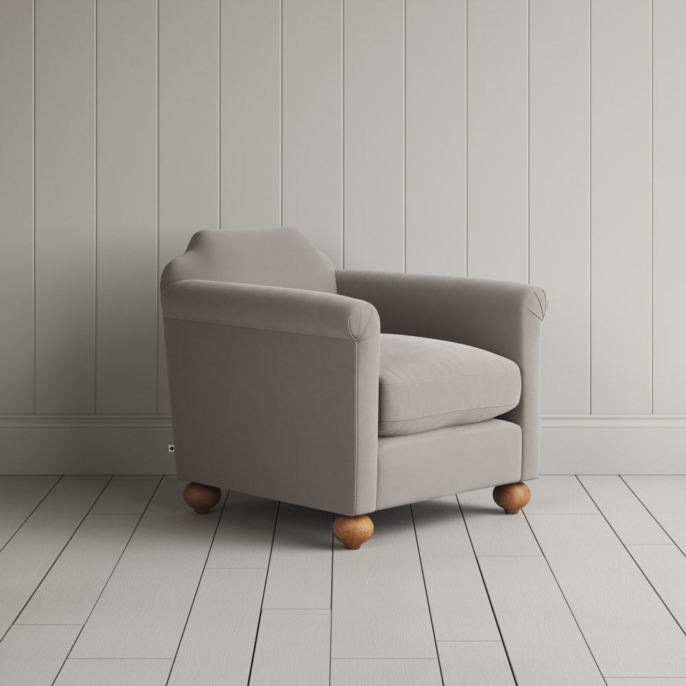 Dolittle Armchair in Intelligent Velvet Moonstone