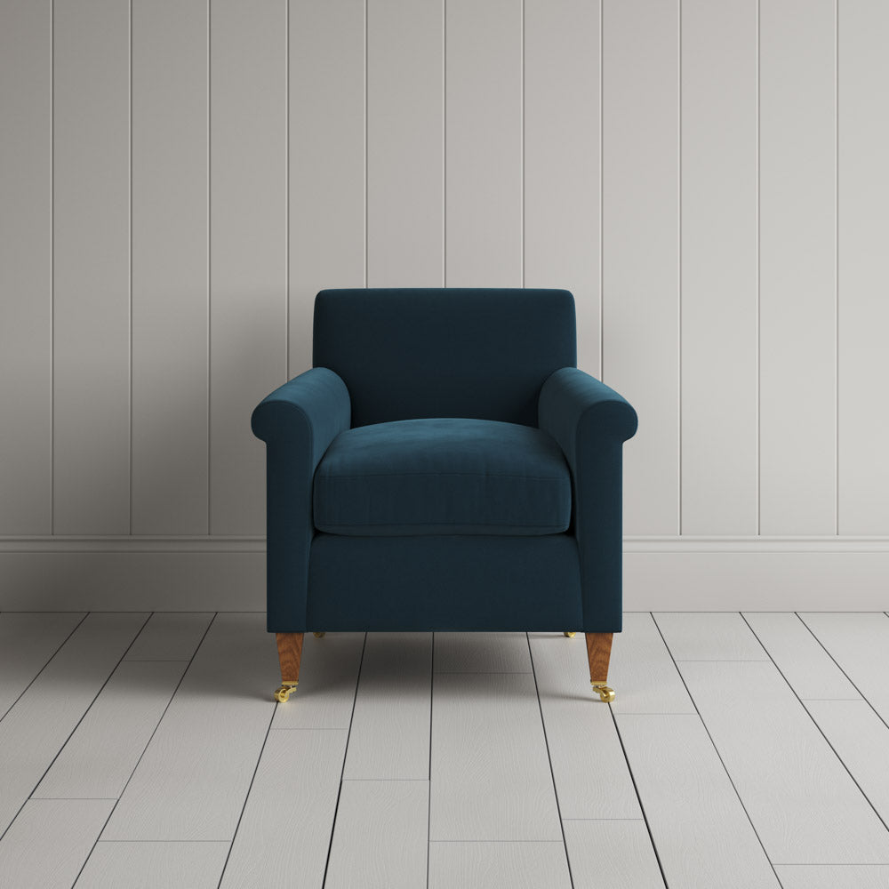 Idler Armchair in Intelligent Velvet Aegean