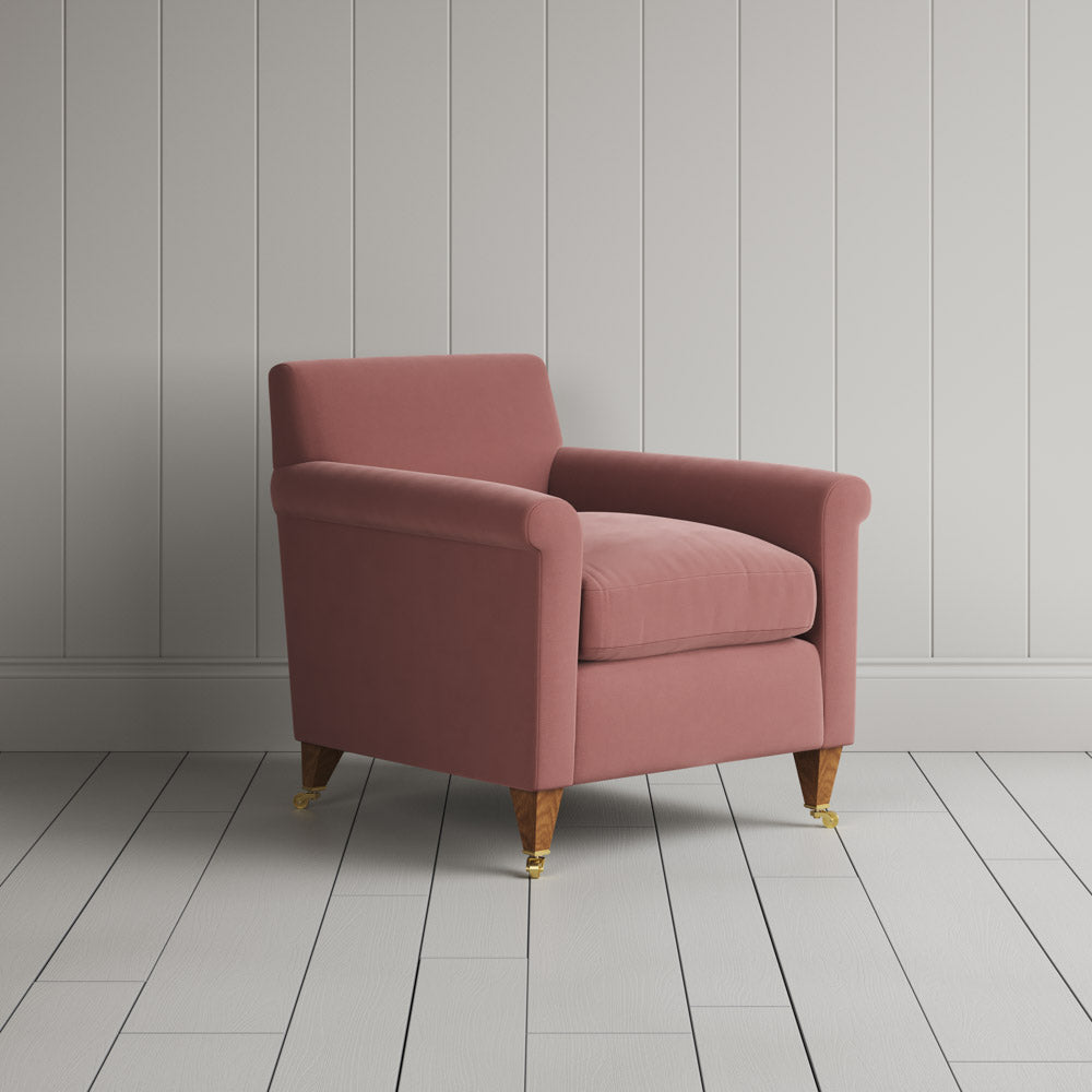 Idler Armchair in Intelligent Velvet Rose
