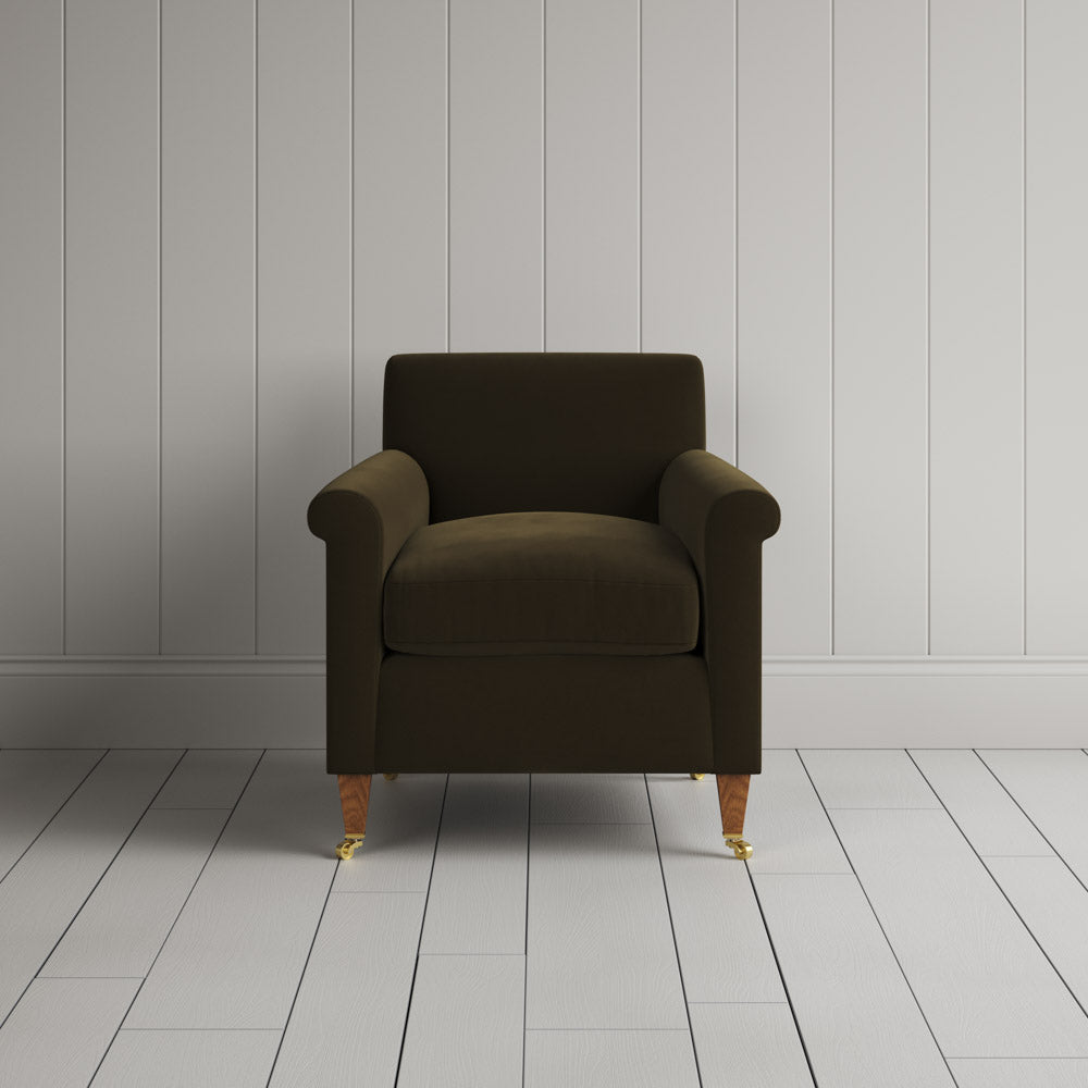 Idler Armchair in Intelligent Velvet Seaweed