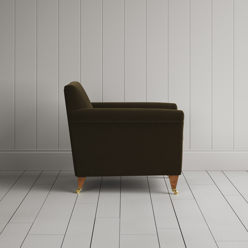 Idler Armchair in Intelligent Velvet Seaweed