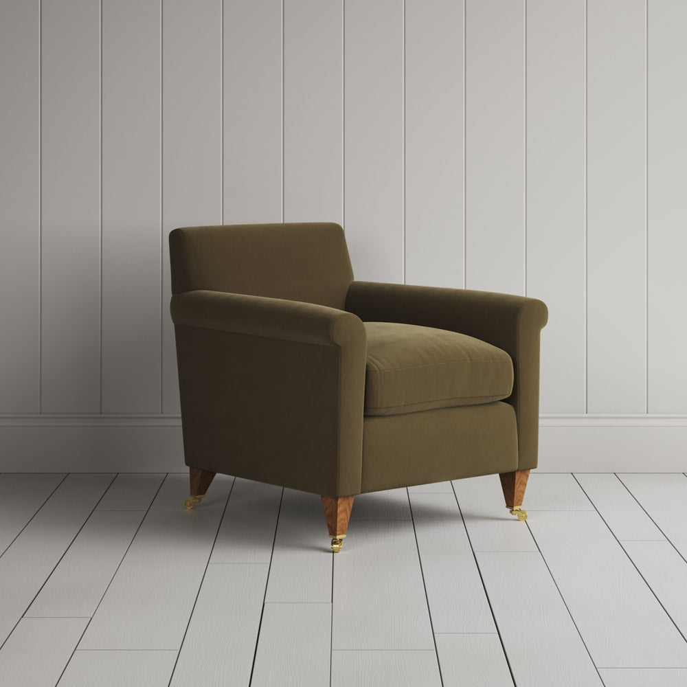 Idler Armchair in Intelligent Velvet Sepia