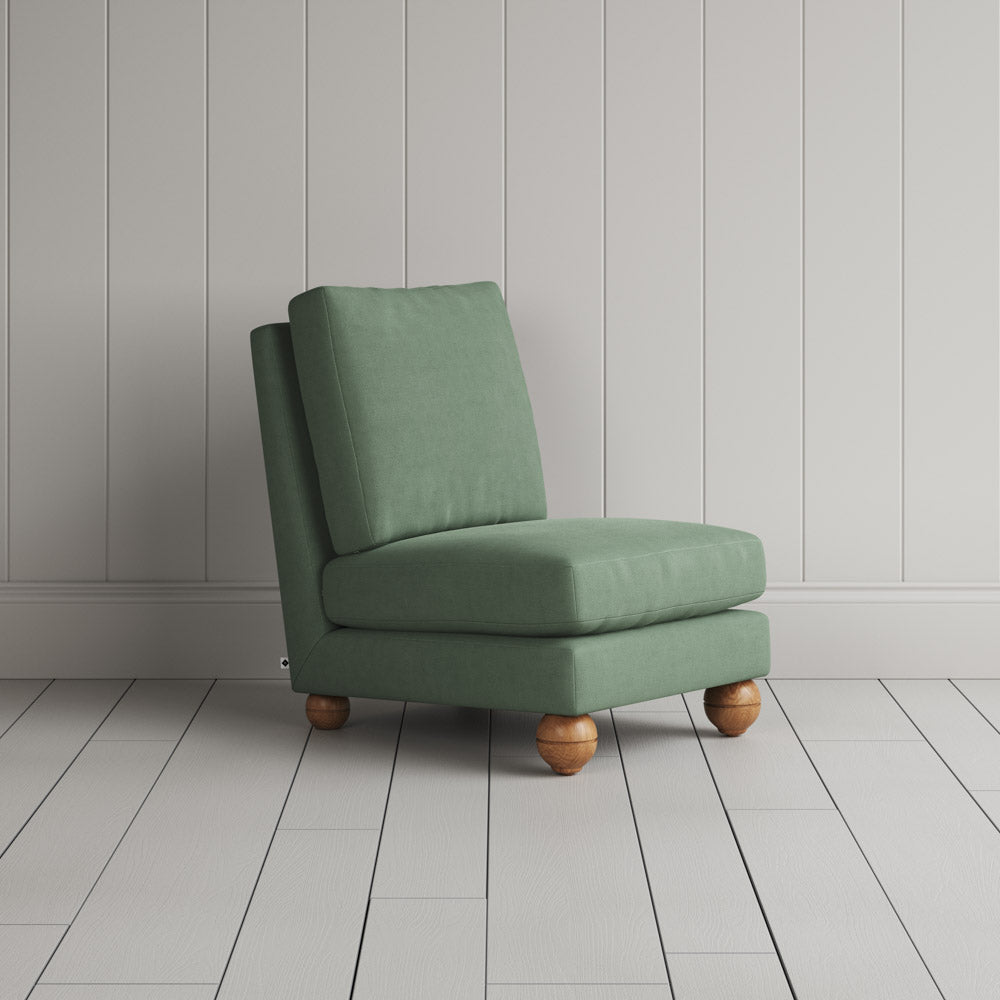 Perch Slipper Armchair in Laidback Linen Moss