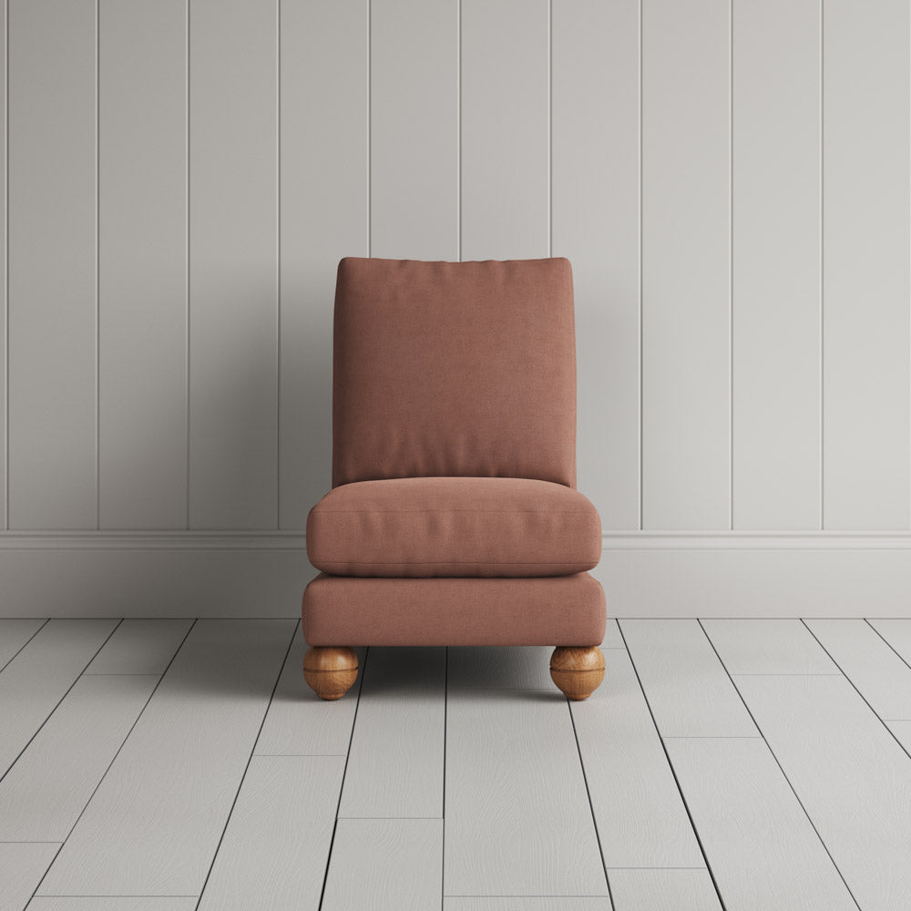Perch Slipper Armchair in Laidback Linen Roseberry