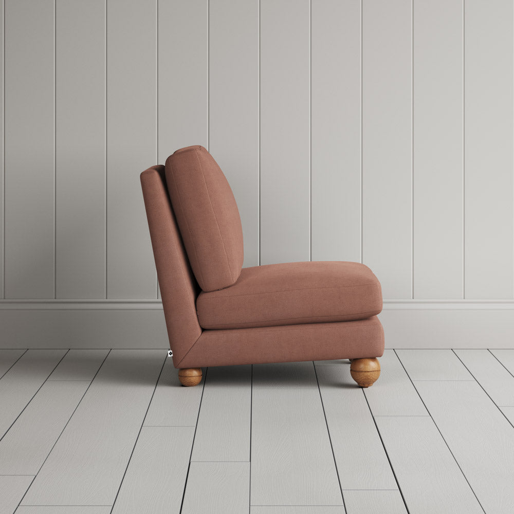 Perch Slipper Armchair in Laidback Linen Roseberry