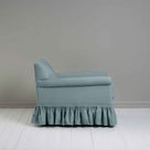 Curtain Call Armchair in Laidback Linen Cerulean, Side View - Nicola Harding