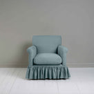 Curtain Call Armchair in Laidback Linen Cerulean, Front View - Nicola Harding
