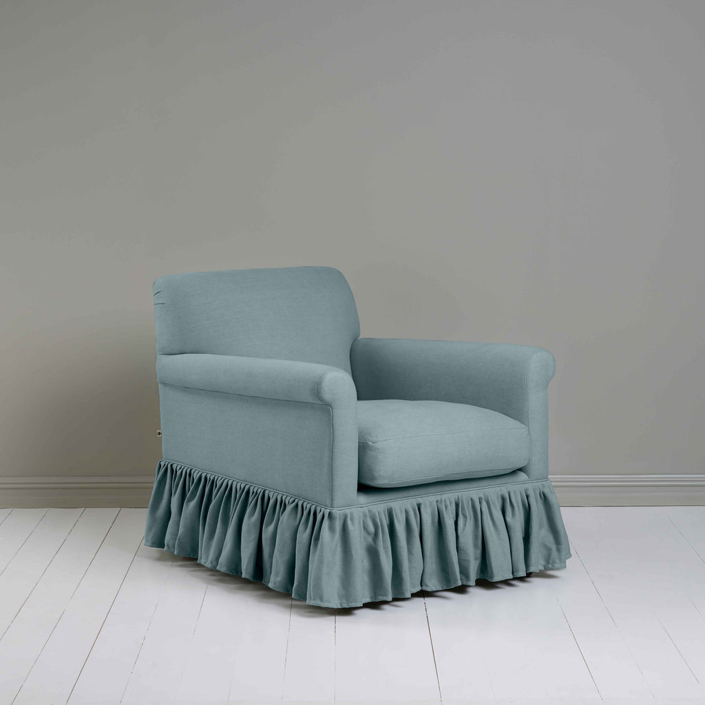 Curtain Call Armchair in Laidback Linen Cerulean - Nicola Harding