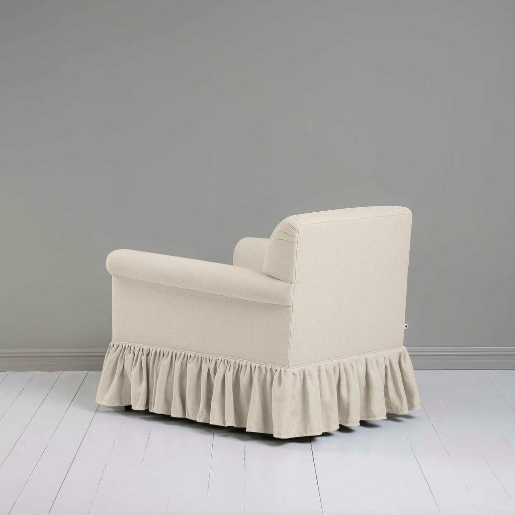 Curtain Call Armchair in Laidback Linen Dove, Back View - Nicola Harding