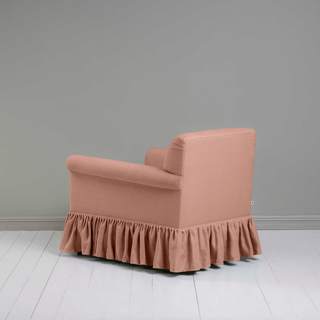 Curtain Call Armchair in Laidback Linen Roseberry, Back View - Nicola Harding