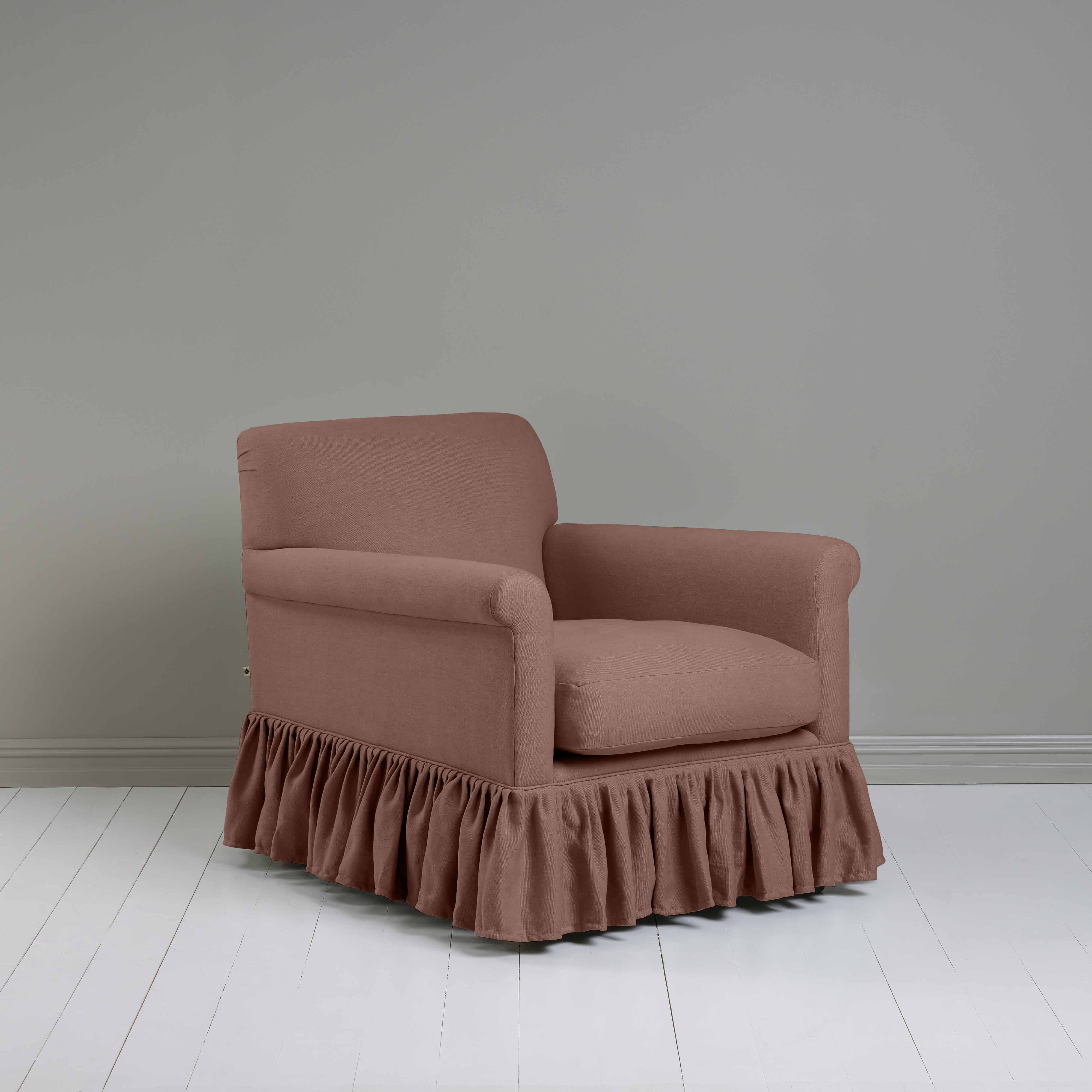 Curtain Call Armchair in Laidback Linen Sweet Briar - Nicola Harding
