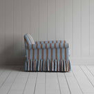 Curtain Call Armchair in Regatta Cotton, Blue, Side View - Nicola Harding