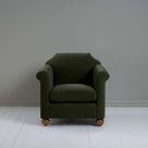 Dolittle Armchair in Intelligent Velvet Seaweed, Front View - Nicola Harding