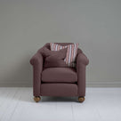 Dolittle Armchair in Laidback Linen Damson, With 1 Matching and 1 Other NiX Cushion - Nicola Harding
