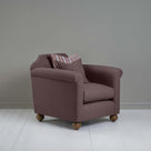Dolittle Armchair in Laidback Linen Damson, Side View With 2 NiX Special Cushions - Nicola Harding