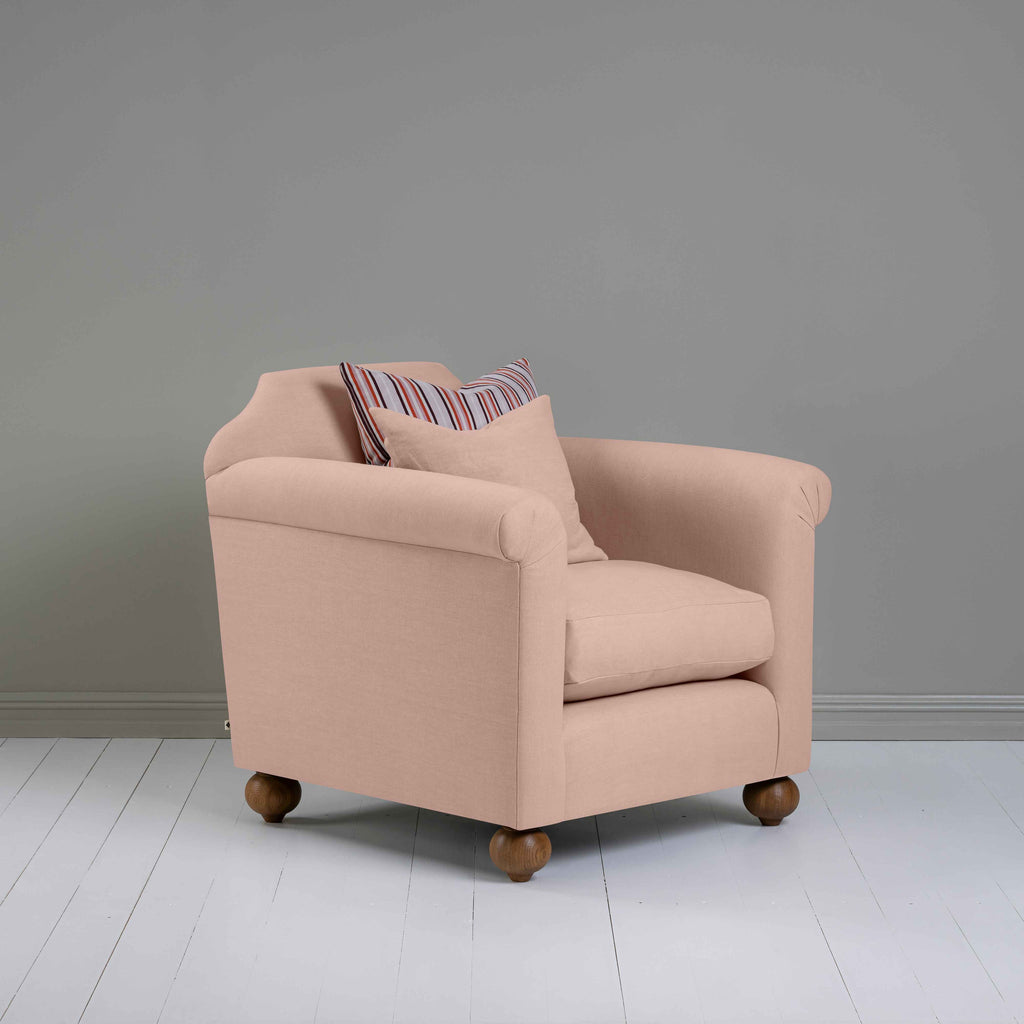  Dolittle Armchair in Laidback Linen Dusky Pink 