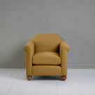 Dolittle Armchair in Laidback Linen Ochre, Front View - Nicola Harding