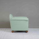 Dolittle Armchair in Laidback Linen Sky, Side View - Nicola Harding