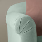 Dolittle Armchair in Laidback Linen Sky, Arm Design Closeup - Nicola Harding
