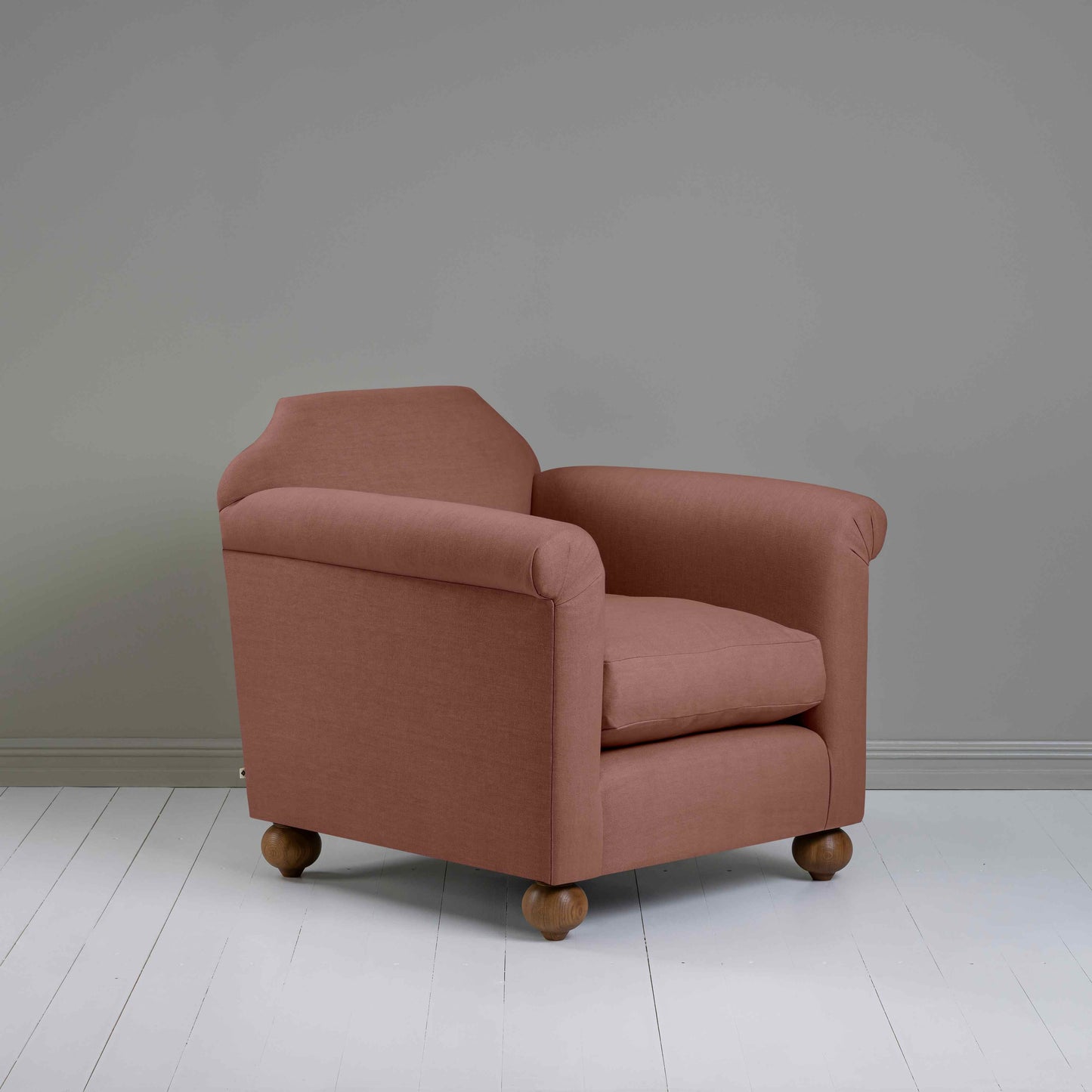 Dolittle Armchair in Laidback Linen Sweet Briar - Nicola Harding