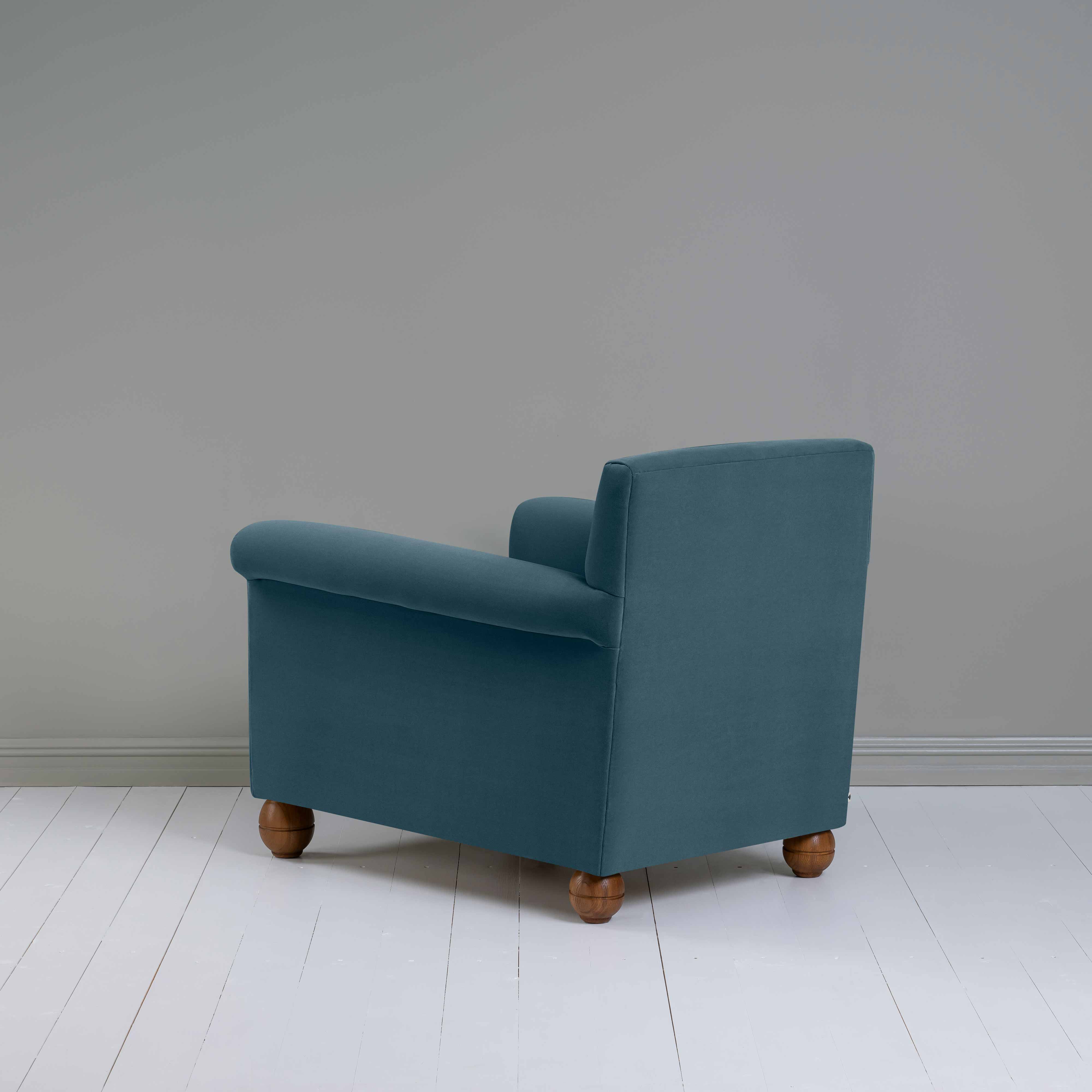 Idler Armchair in Intelligent Velvet Aegean - Nicola Harding