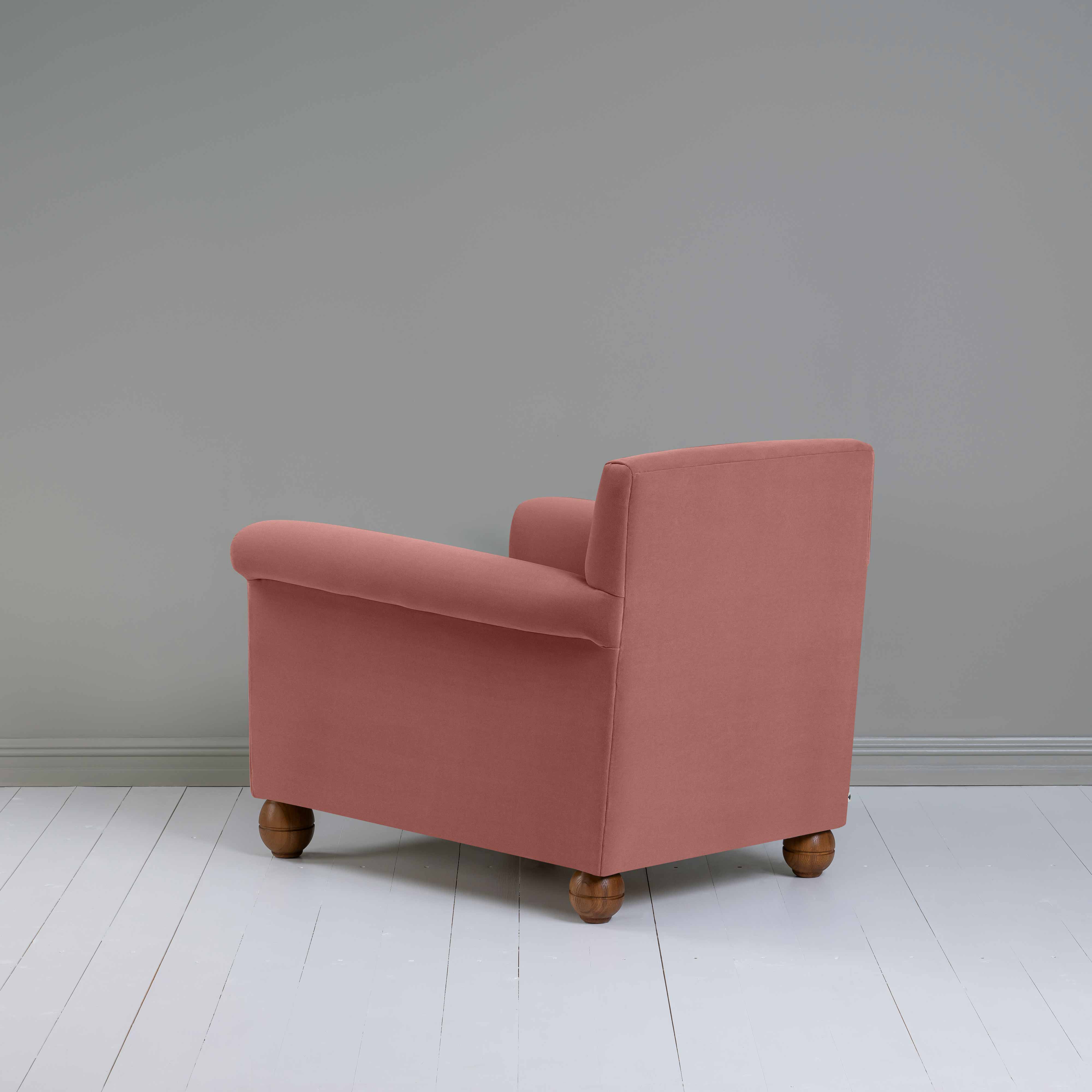 Idler Armchair in Intelligent Velvet Damson - Nicola Harding
