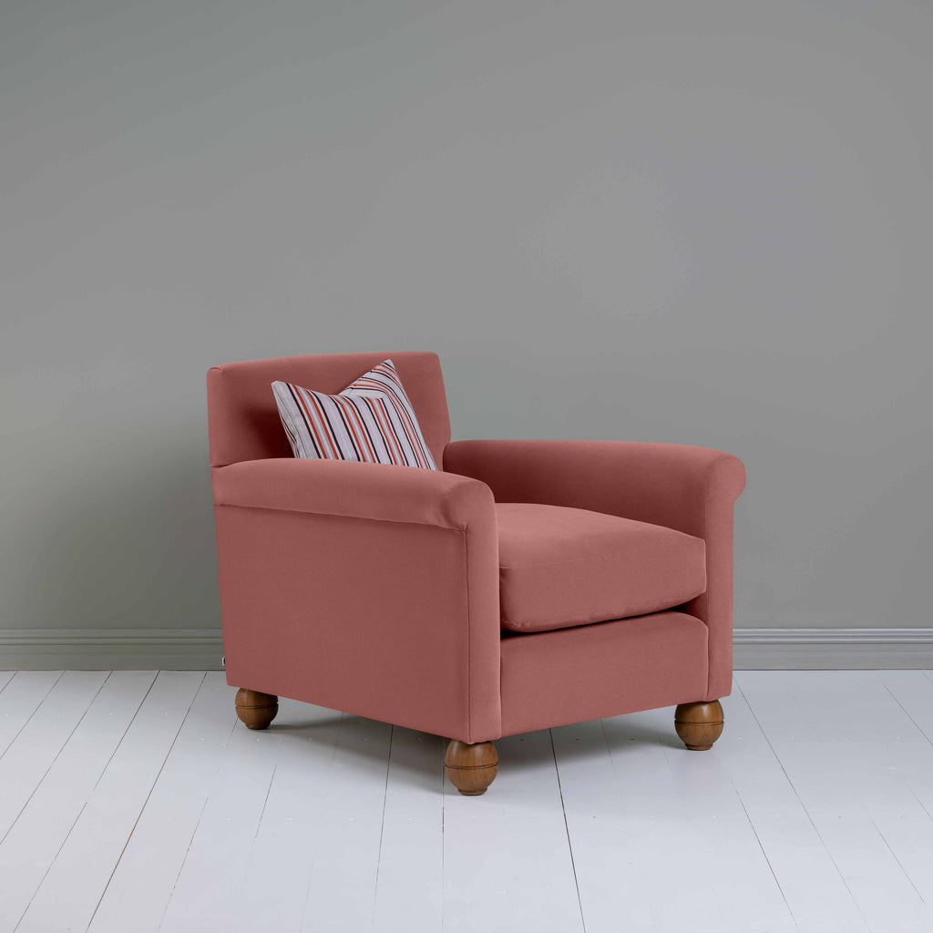 Idler Armchair in Intelligent Velvet Damson - Nicola Harding