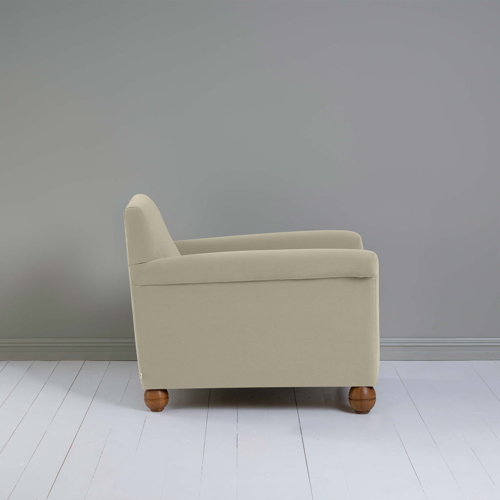 Idler Armchair in Intelligent Velvet Moonstone - Nicola Harding